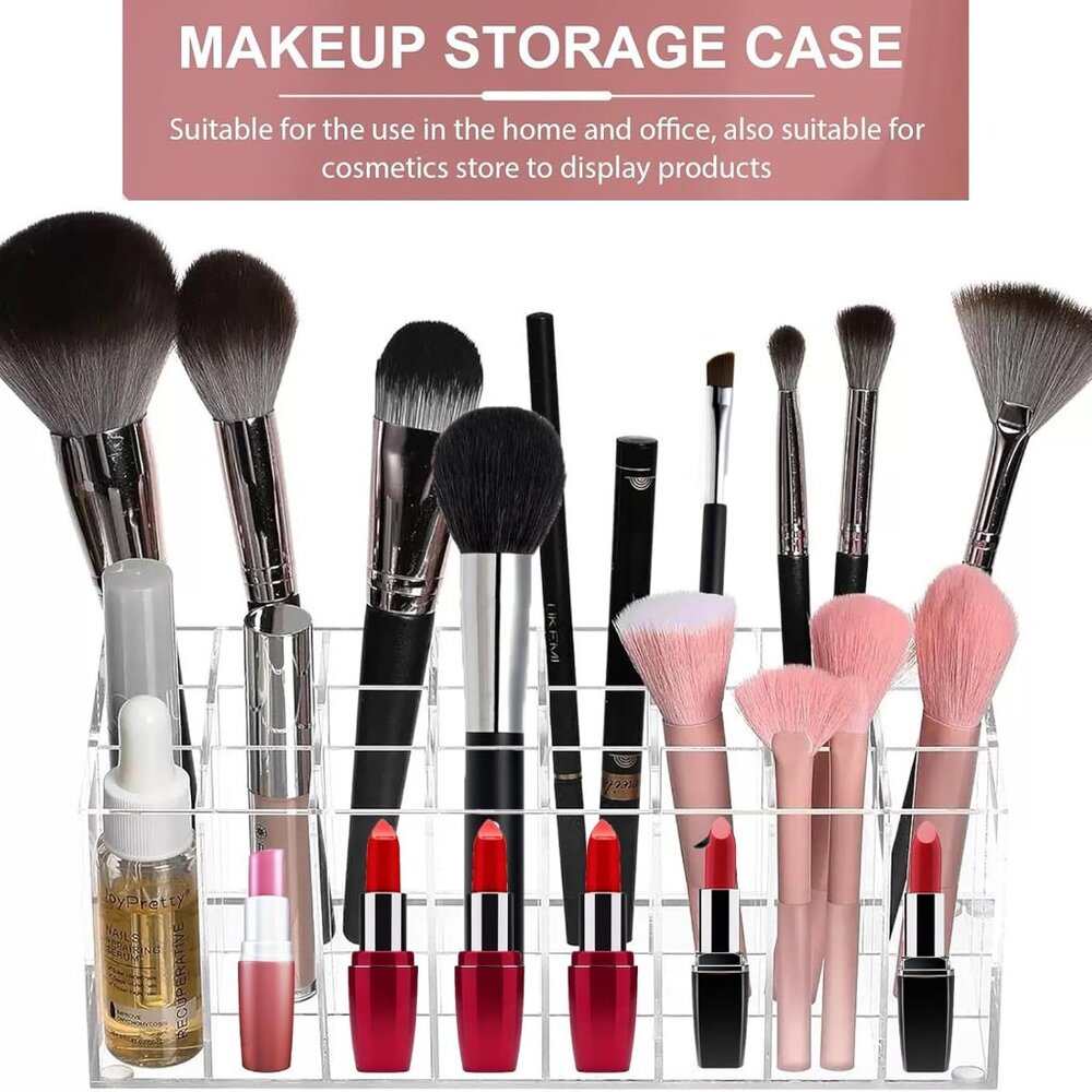 Lipstick Organizer 24 Slot Lipstick Holder Display Rack Clear Mascara Holder